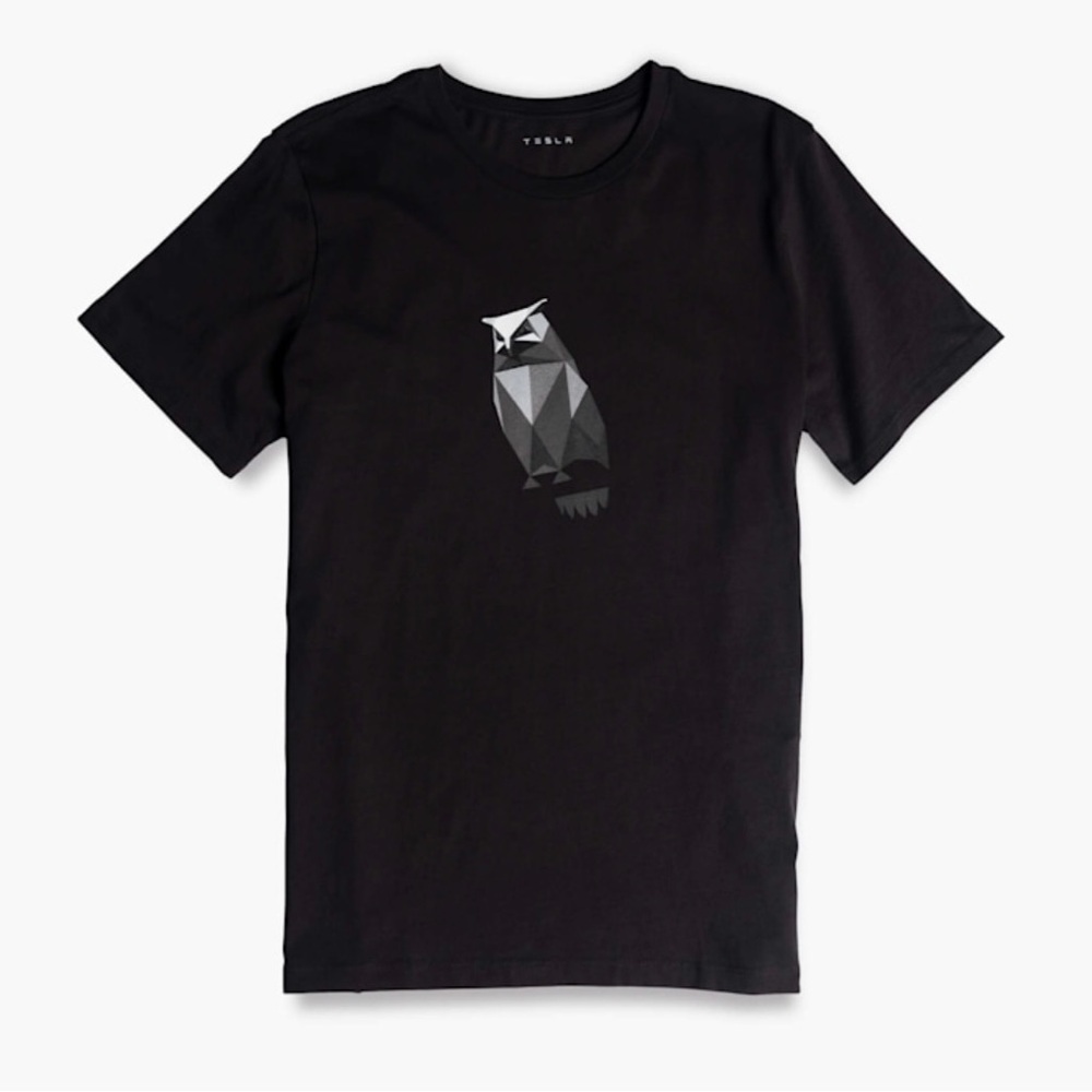 NWT Men's Black Tesla Cybertruck Owl Tee